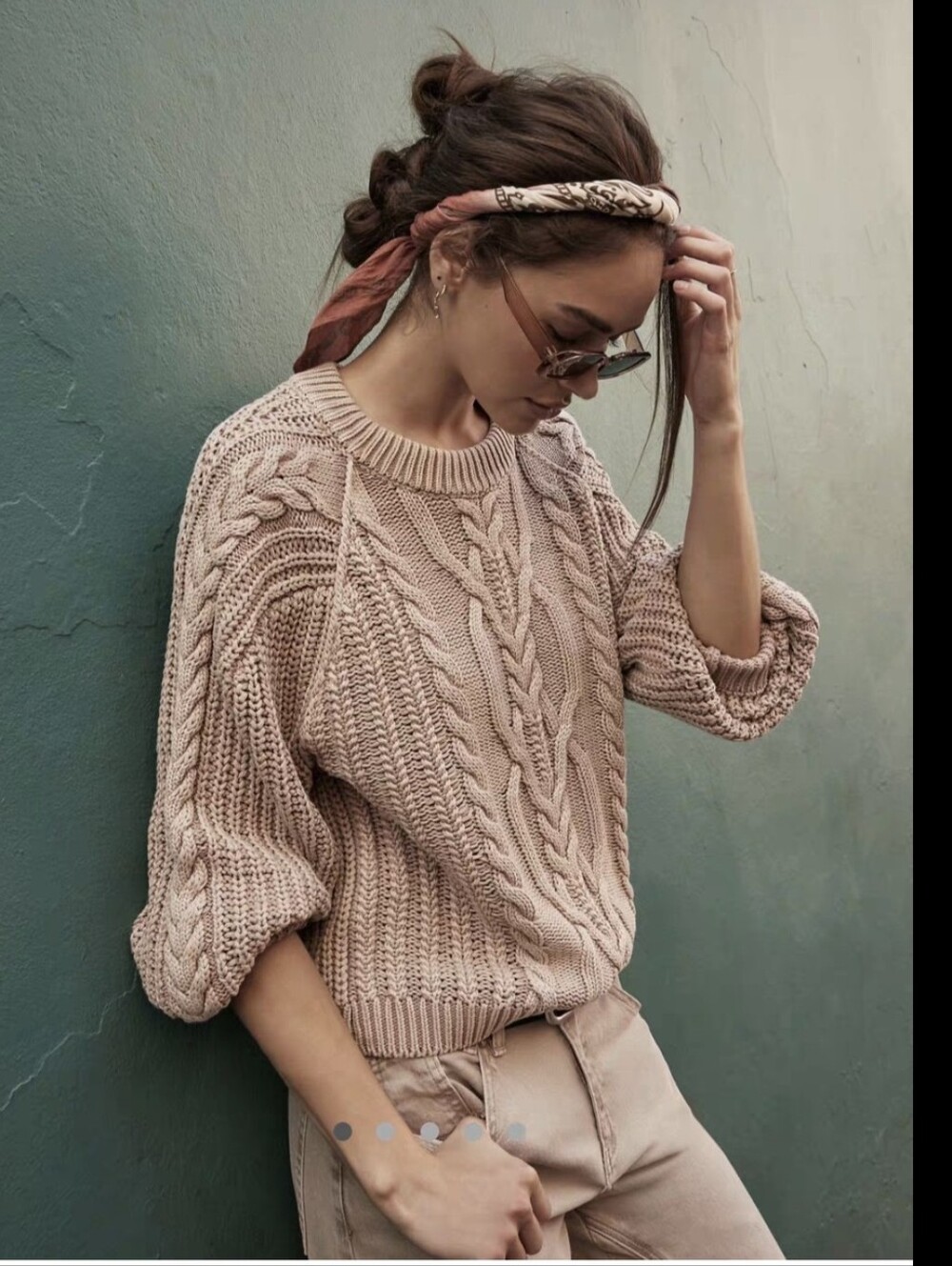 NWT Free People Frankie Cable  Sweater Size S